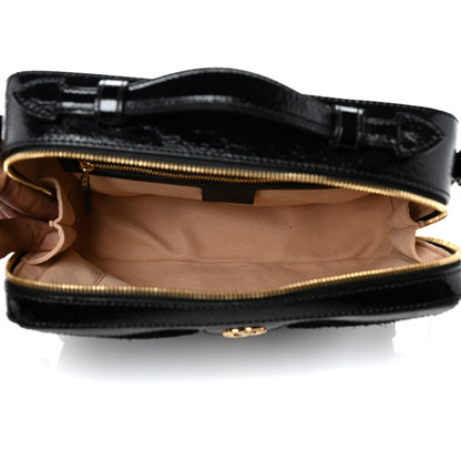 Gucci Suede Patent Web Small Ophidia Top Handle Shoulder Bag Black 5 of 11