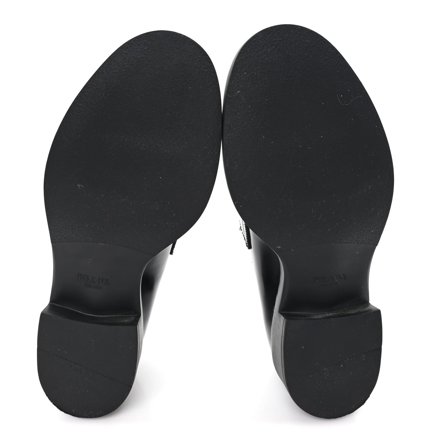 Prada Spazzolato Metal Triangle Logo 50mm Loafers 39 Black 6 of 11