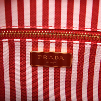 Prada Wicker Canvas Shoulder Bag Naturale Rosso 5 of 7
