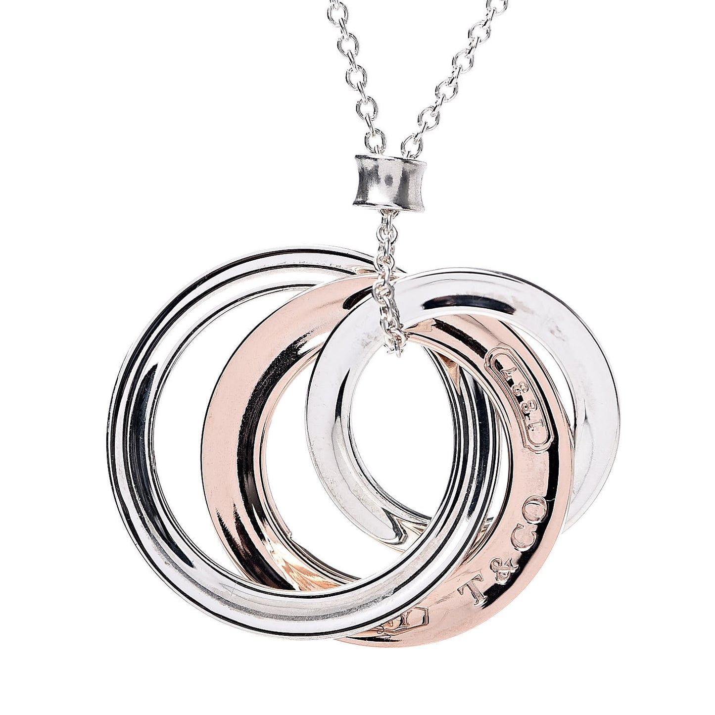Sterling Silver Rubedo 1837 Circles Pendant Necklace