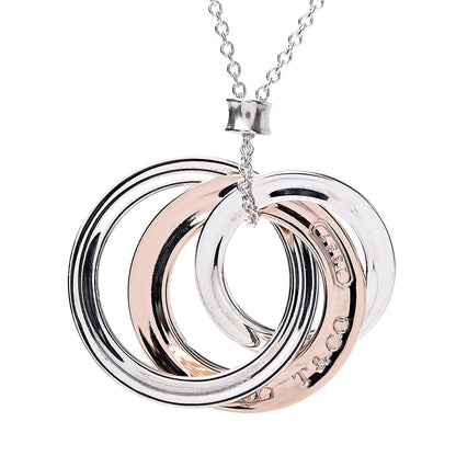 Tiffany Sterling Silver Rubedo 1837 Circles Pendant Necklace 5 of 7