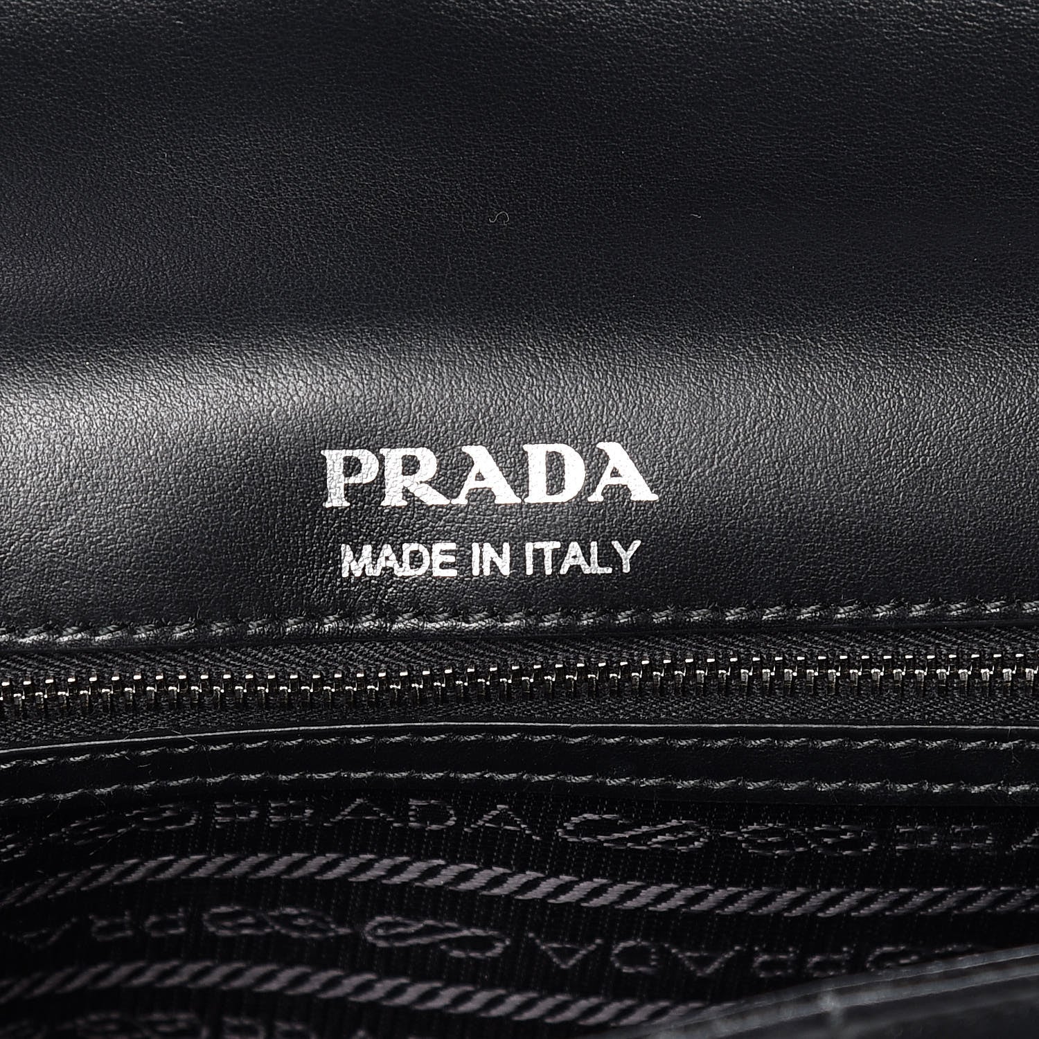Prada Soft Calfskin Impunture Diagramme Large Chain Flap Shoulder Bag Black 6 of 9