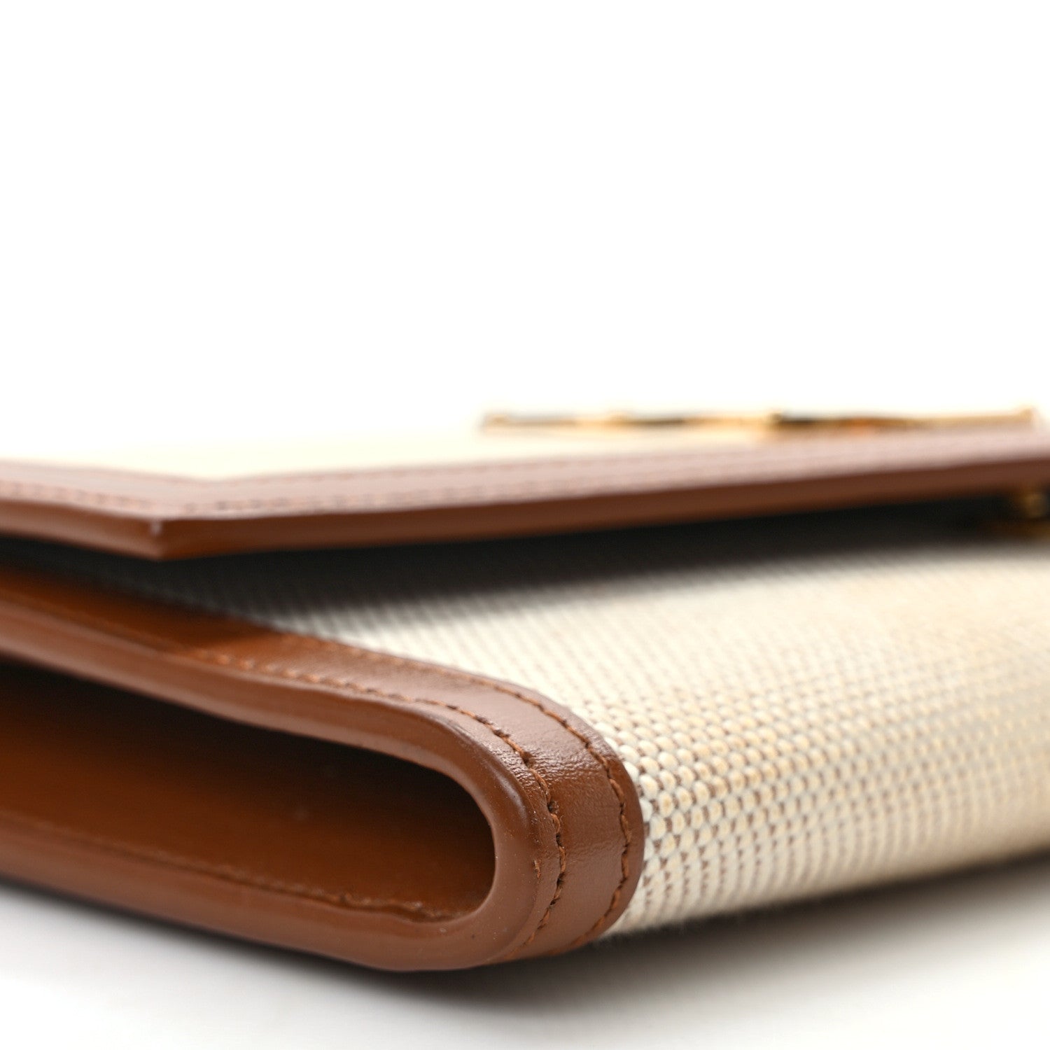 Saint Laurent Micro Raffia Monogram Uptown Chain Wallet Natural Hay Brick 10 of 13