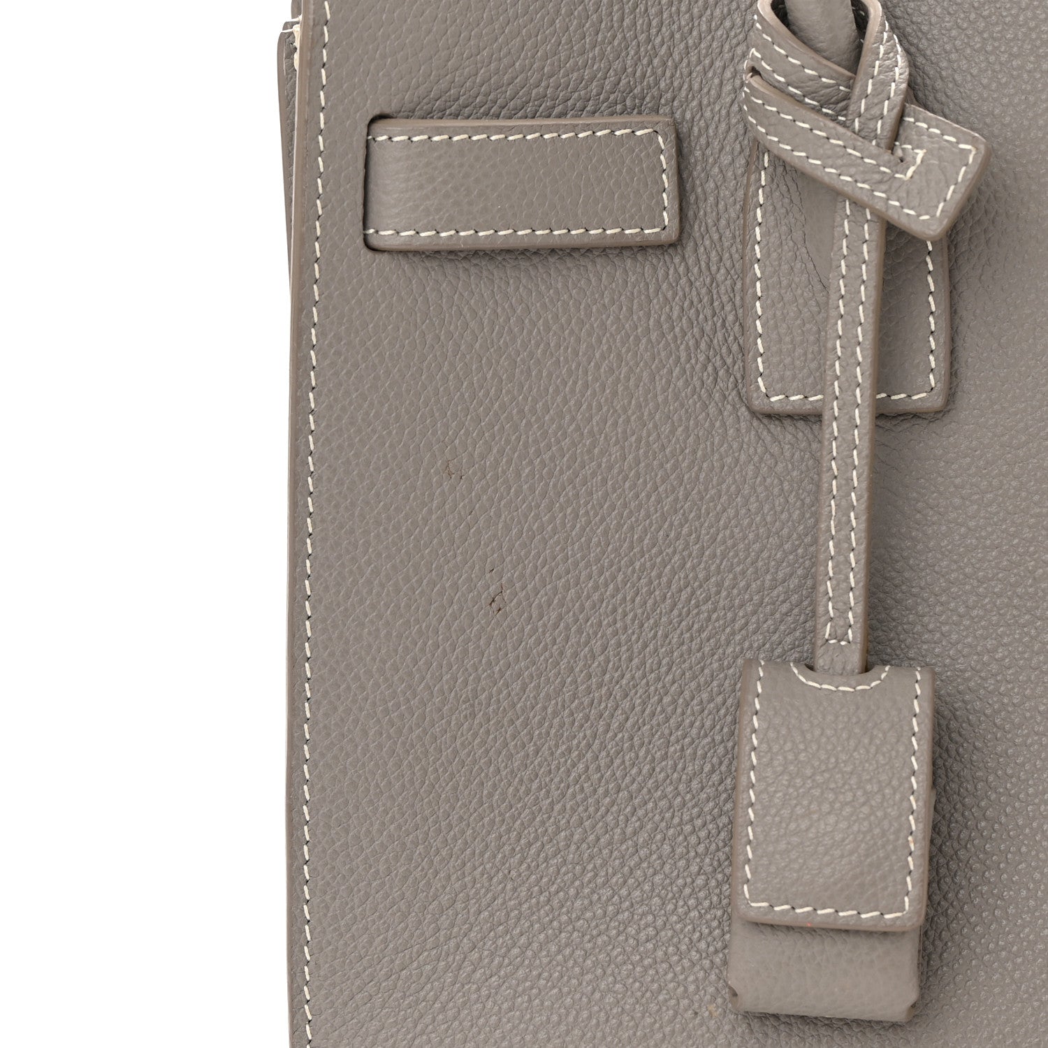 Saint Laurent Grained Calfskin Topstich Baby Sac De Jour Fog 14 of 20