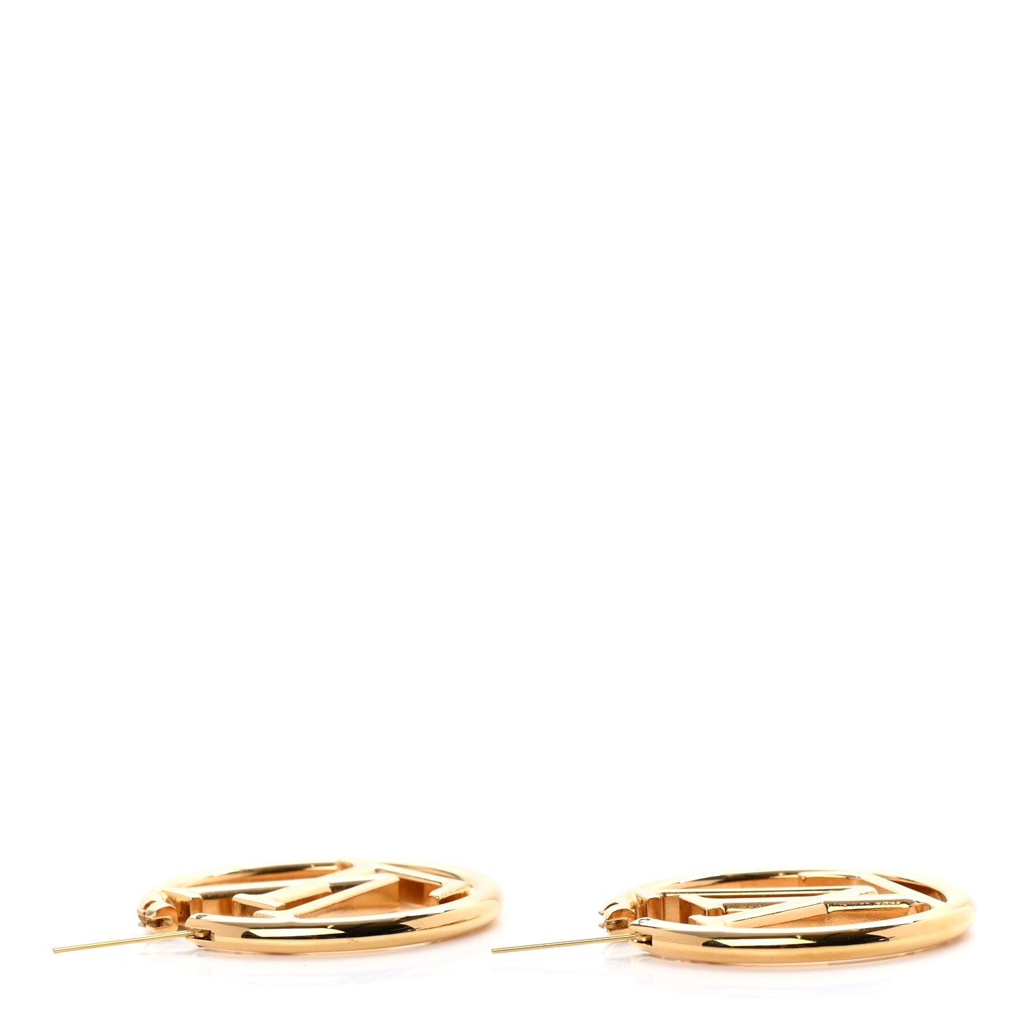Louis Vuitton Metal Louise Hoop Earrings Gold 3 of 6