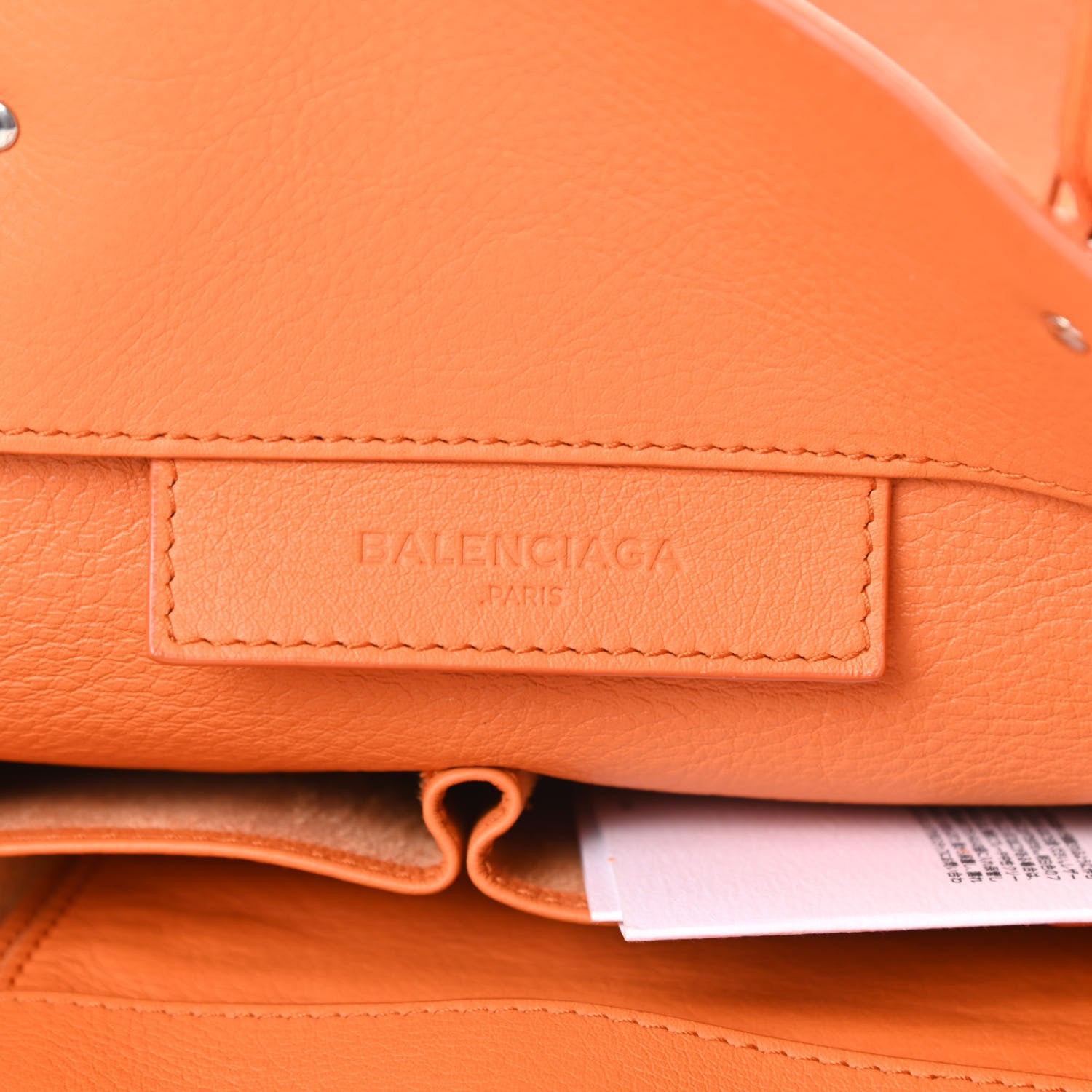 Balenciaga Veau Papier A4 Zip Around Tote Mandarine 6 of 14