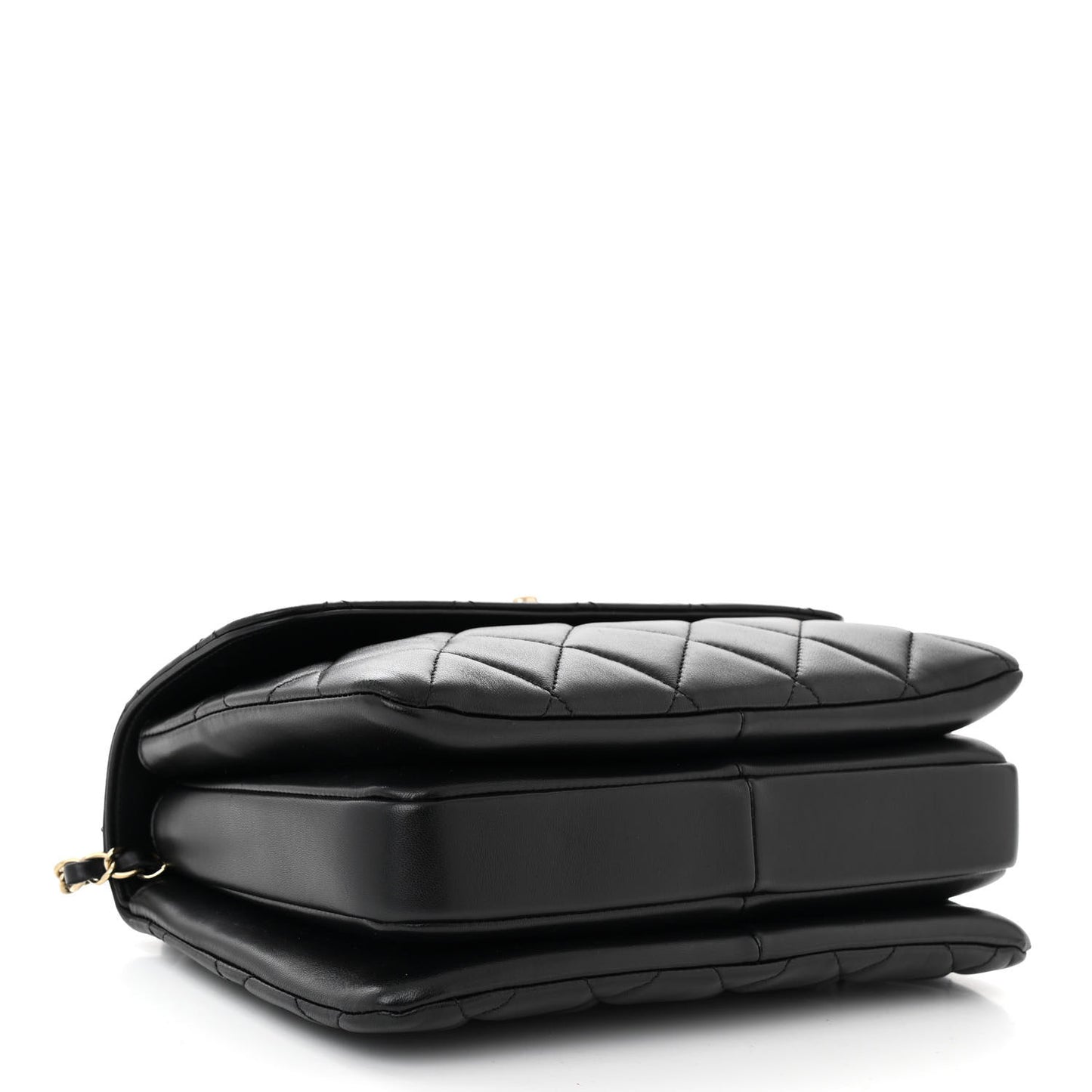 Lambskin Quilted Small Trendy CC Dual Handle Flap Bag Black