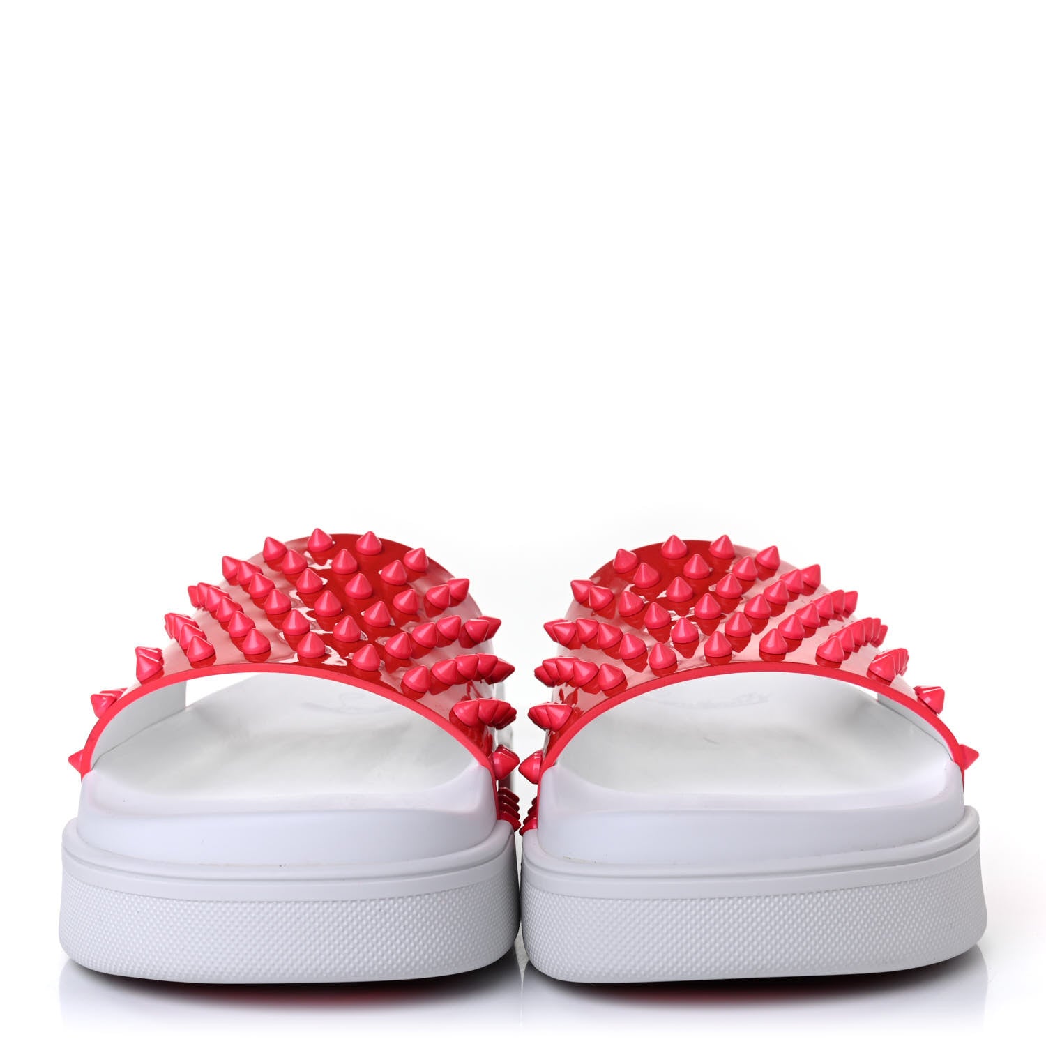 Christian Louboutin Calfskin Donna Studded Pool Fun Platform Flat Slide Sandals 39 Floride 2 of 4