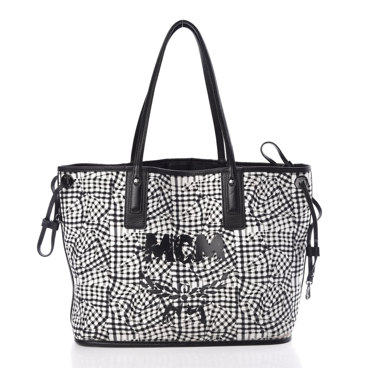 MCM Visetos Medium Liz Reversible Shopper Tote Black 3 of 13