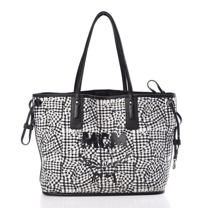 MCM Visetos Medium Liz Reversible Shopper Tote Black 3 of 13