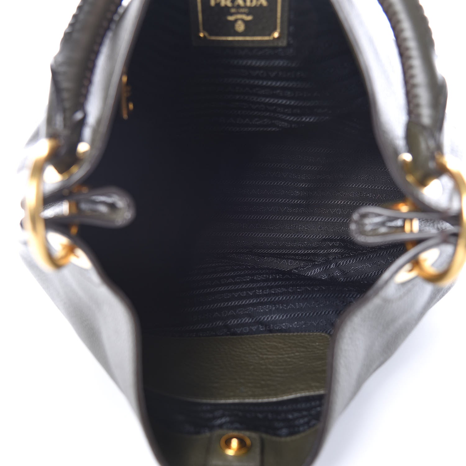 Prada Vitello Daino Hobo Dark Green 5 of 18