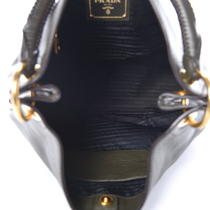 Prada Vitello Daino Hobo Dark Green 5 of 18