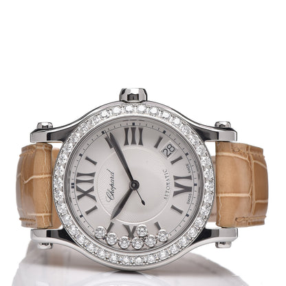 Chopard Stainless Steel Alligator Diamond Bezel 36mm Happy Sport Automatic Watch 3 of 8