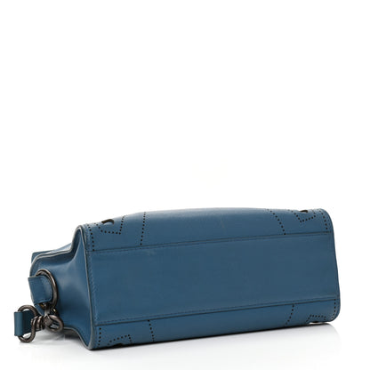 Balenciaga Veau Soyeux Perforated Blackout Hardware Mini City Bleu Canard 5 of 11