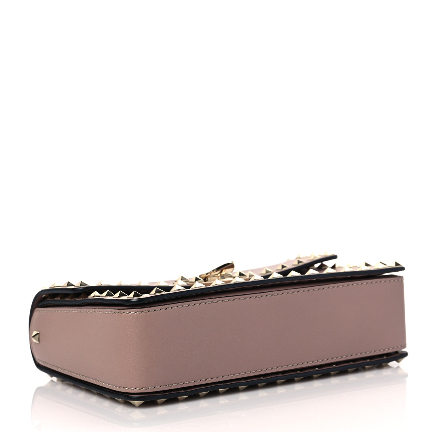 Valentino Garavani Vitello Rockstud Flip Lock Chain Crossbody Bag Poudre 3 of 7