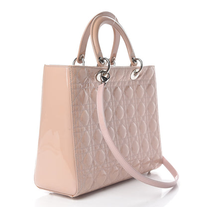 Christian Dior Patent Cannage Large Lady Dior Light Pink 3 of 15