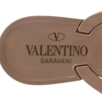 Valentino Garavani PVC Jelly Rockstud Bow Thong Sandals 38 Poudre 7 of 8