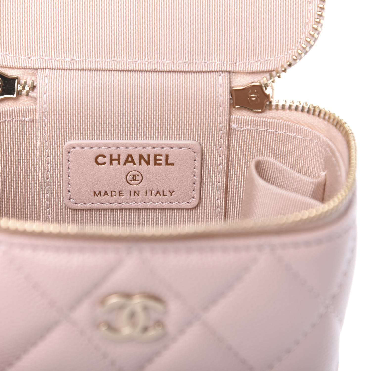 Chanel Caviar Quilted Mini Vanity Case With Chain Light Pink 8 of 11