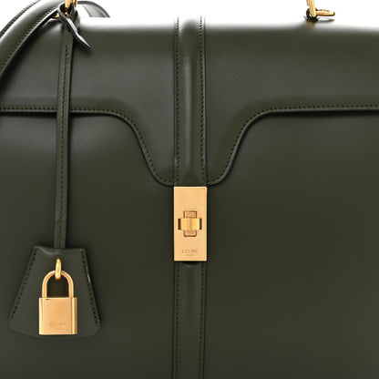 Celine Satinated Calfskin Medium 16 Top Handle Bag Khaki 9 of 12