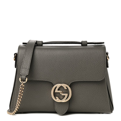 Gucci Dollar Calfskin Interlocking G Top Handle Shoulder Bag Loess 1 of 11