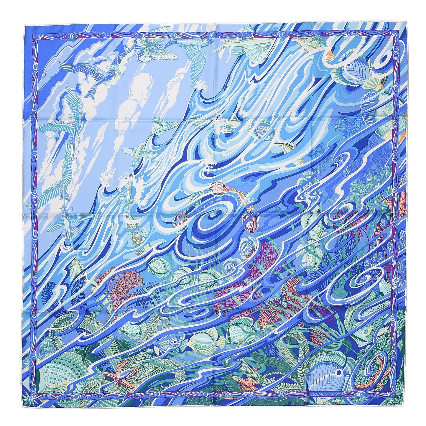 Silk De la Mer Au Ciel Scarf 90