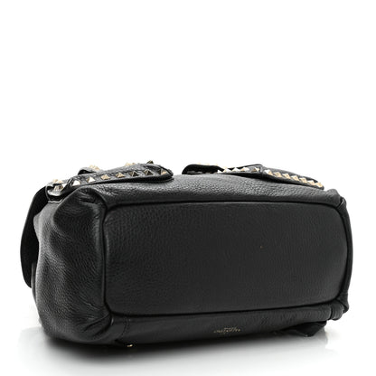 Valentino Garavani Pebbled Calfskin Rockstud Double Pocket Backpack Black 4 of 9