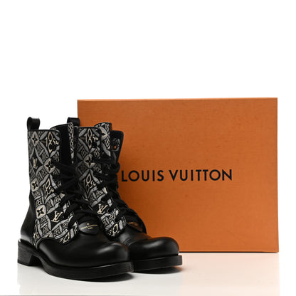 Louis Vuitton Jacquard Calfskin Since 1854 Metropolis Flat Ranger Boot 38.5 Gray 11 of 11