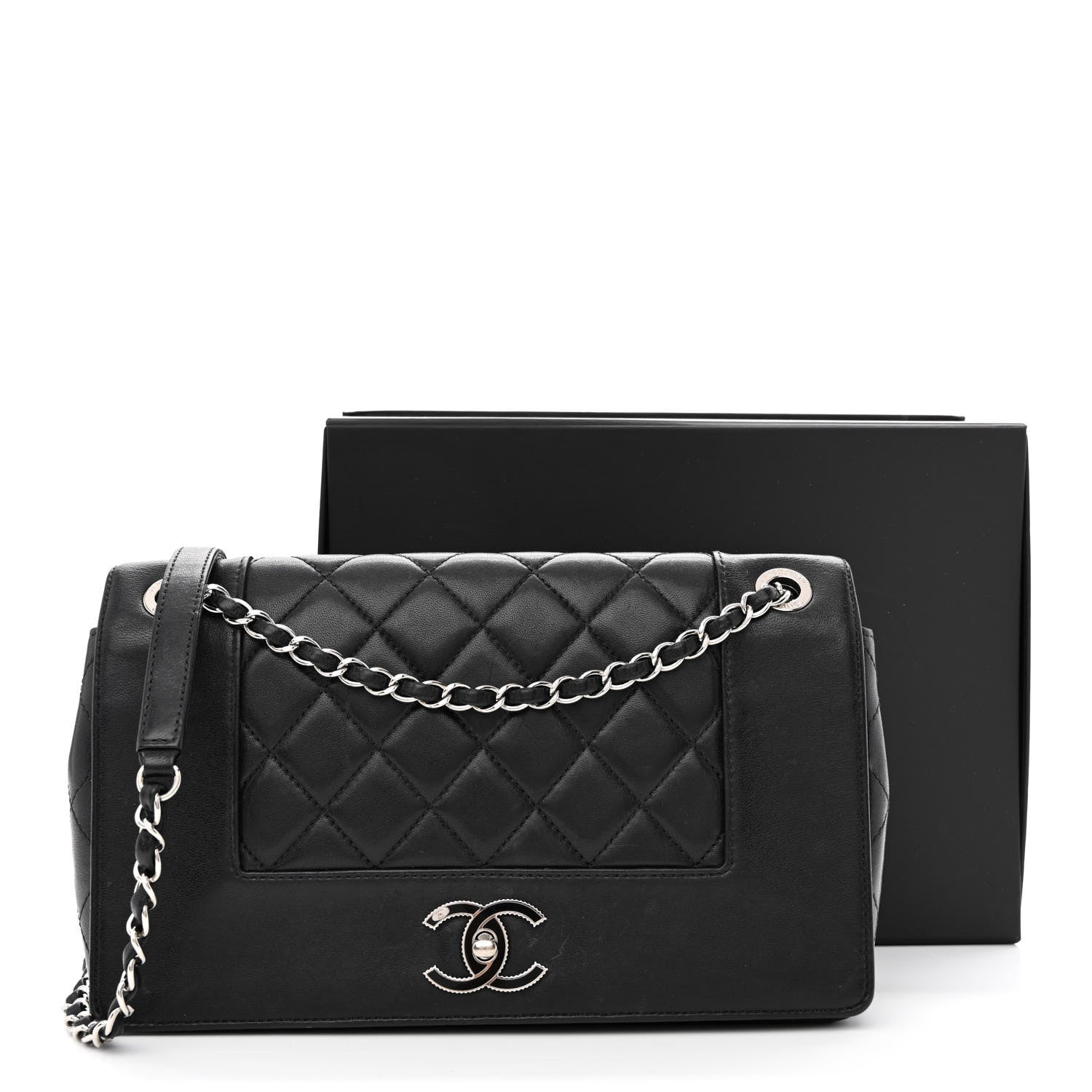 Chanel Sheepskin Quilted Vintage Mademoiselle Flap Black 12 of 12