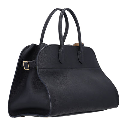 The Row Matte Grained Calfskin Soft Margaux 15 Dark Navy 3 of 9