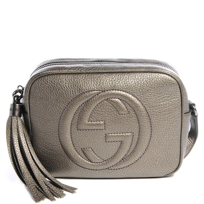 Gucci Metallic Pebbled Calfskin Small Soho Disco Bag Sasso 1 of 9