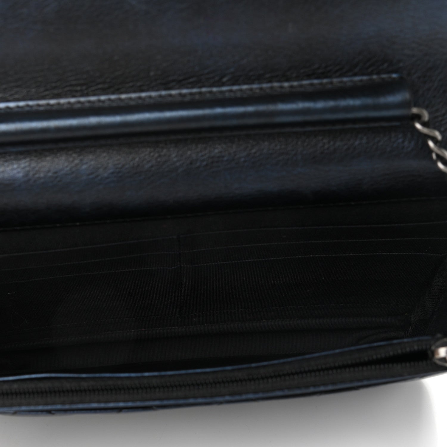 Chanel Metallic Calfskin Quilted Boy Wallet On Chain WOC Navy Blue 4 of 11