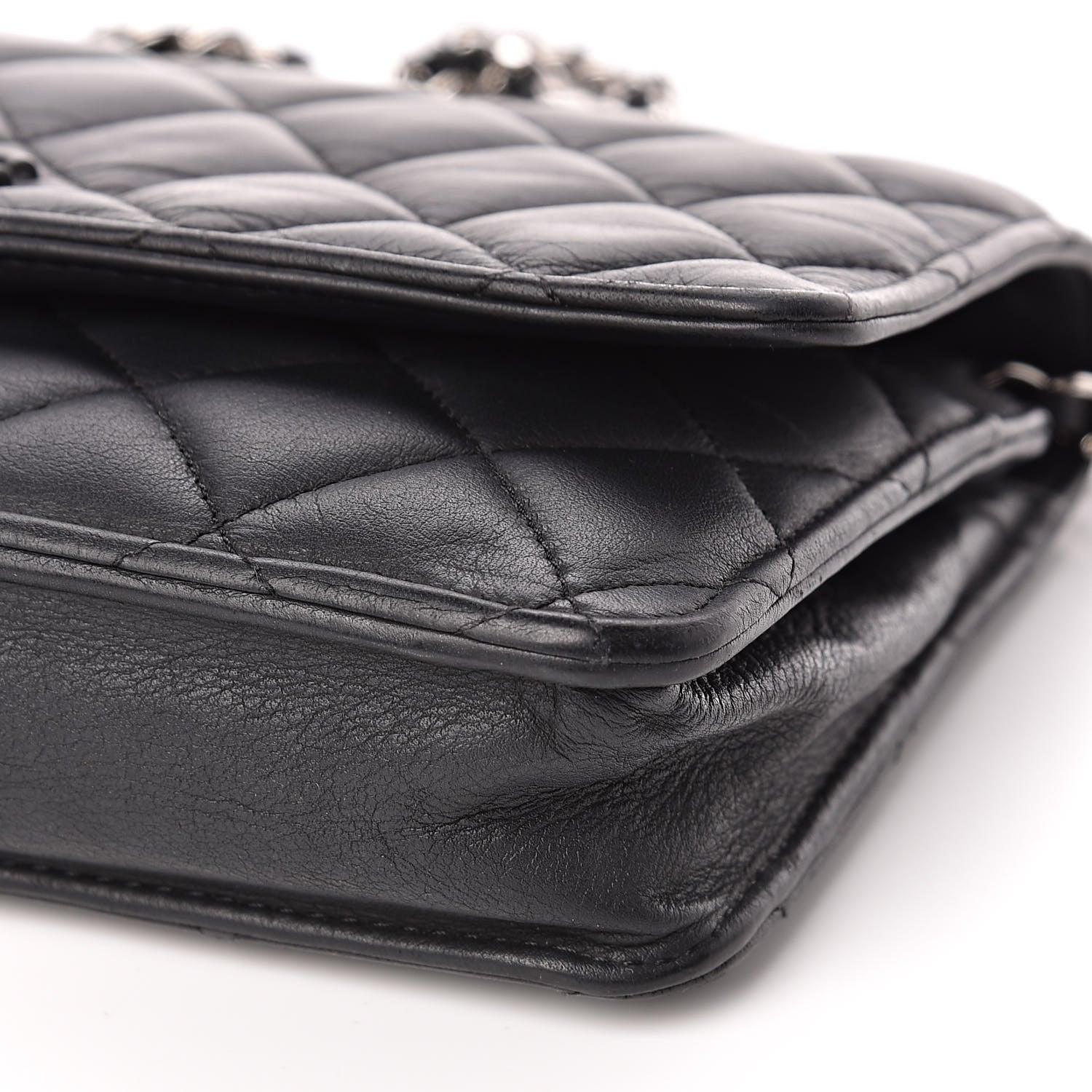 Chanel Calfskin Quilted Wallet On Chain WOC So Black 10 of 12