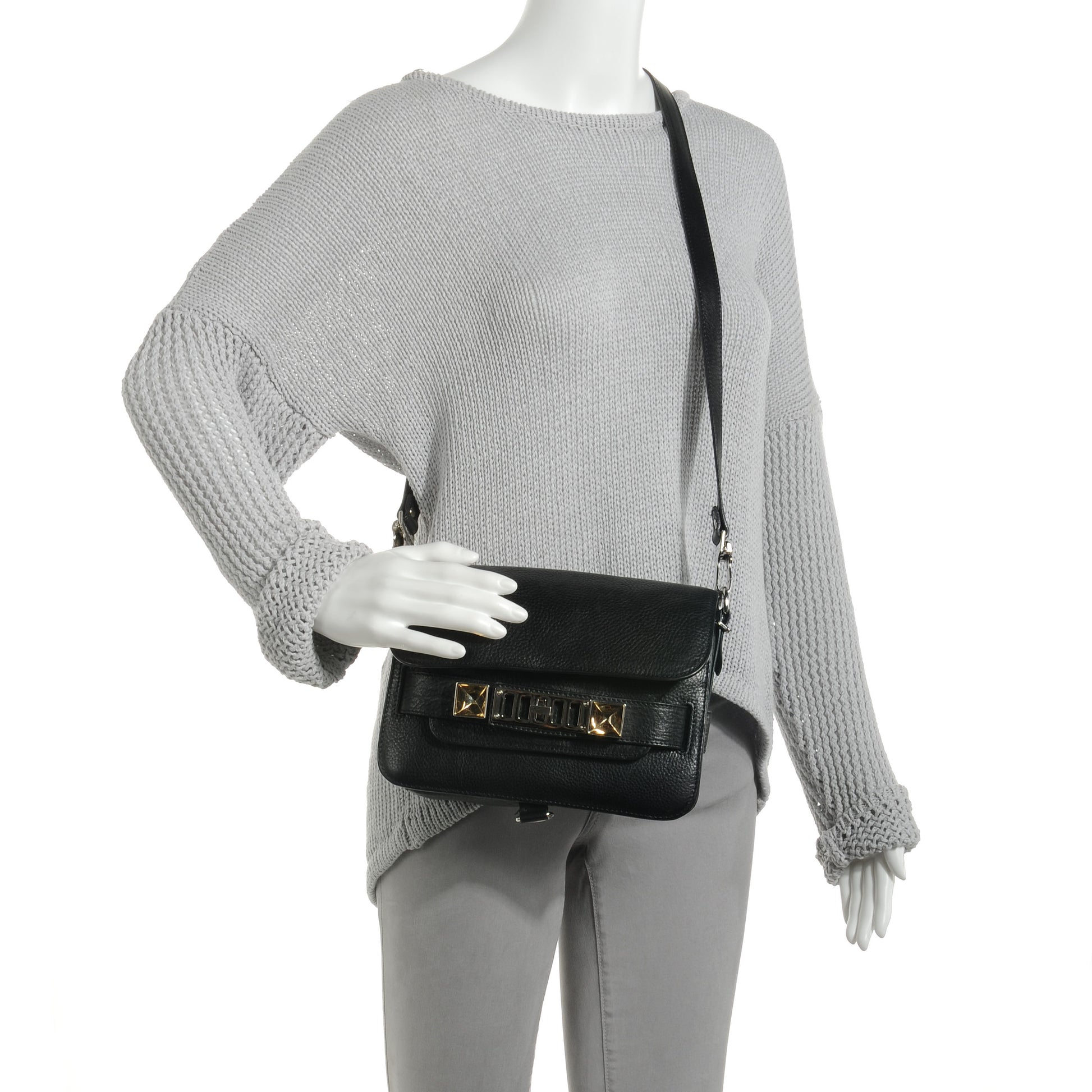 Proenza Schouler Leather Mini PS11 Classic Shoulder Bag Black 2 of 8
