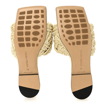 Bottega Veneta Raffia Intrecciato Lido Flat Sandals 38 White 7 of 8