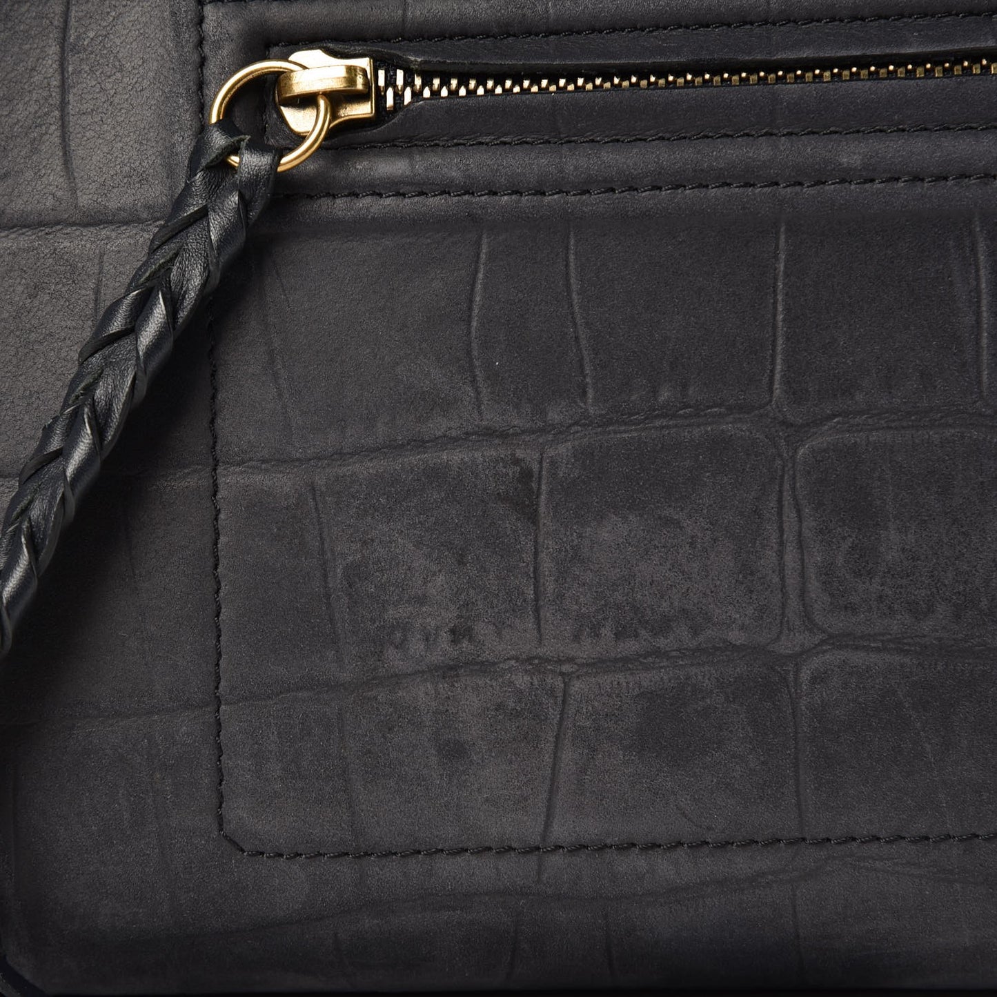 Crocodile Embossed Nubuck Medium Phantom Luggage Navy