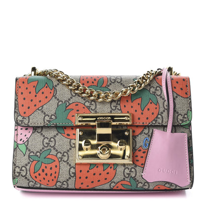 Gucci GG Supreme Monogram Strawberry Small Padlock Shoulder Bag 1 of 10