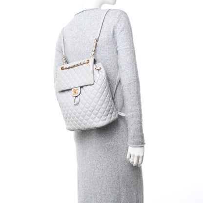Chanel Calfskin Quilted Large Urban Spirit Backpack Grey 2 of 12