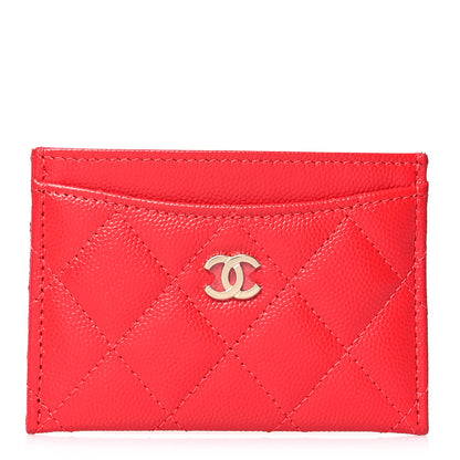 Chanel Caviar Quilted Card Holder Red 1 of 9