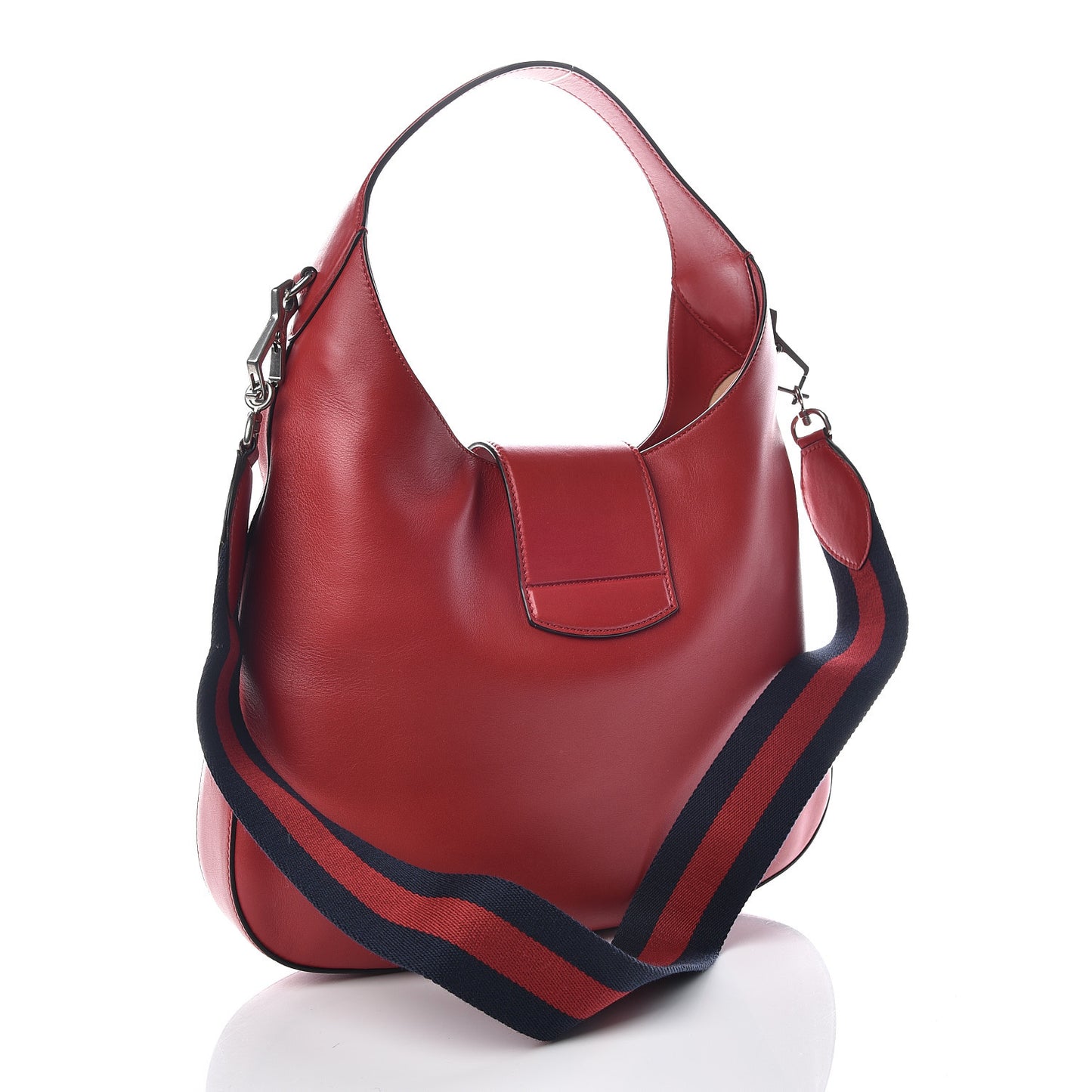 Calfskin Web Embroidered Medium Dionysus Hobo Hibiscus Red