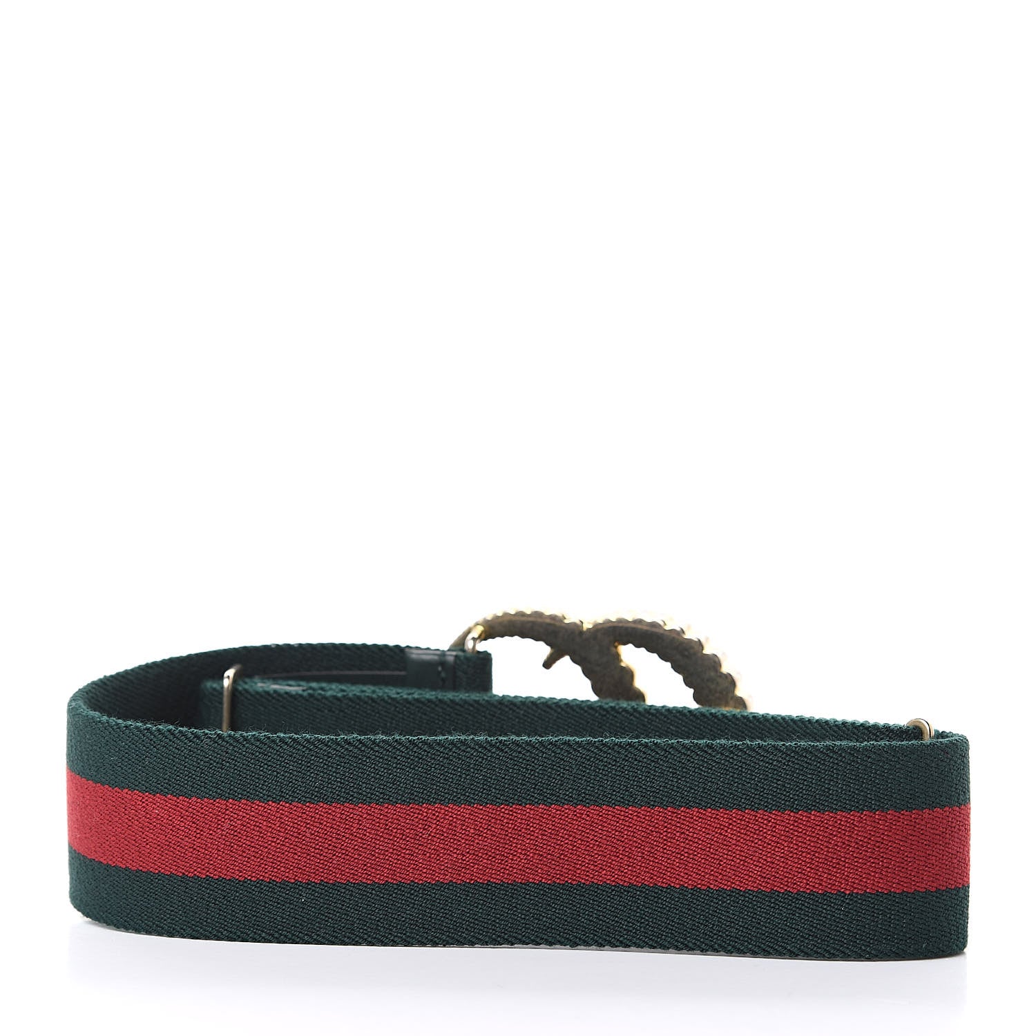 Gucci Canvas Torchon Double G Web Belt 75 30 Verde 3 of 5