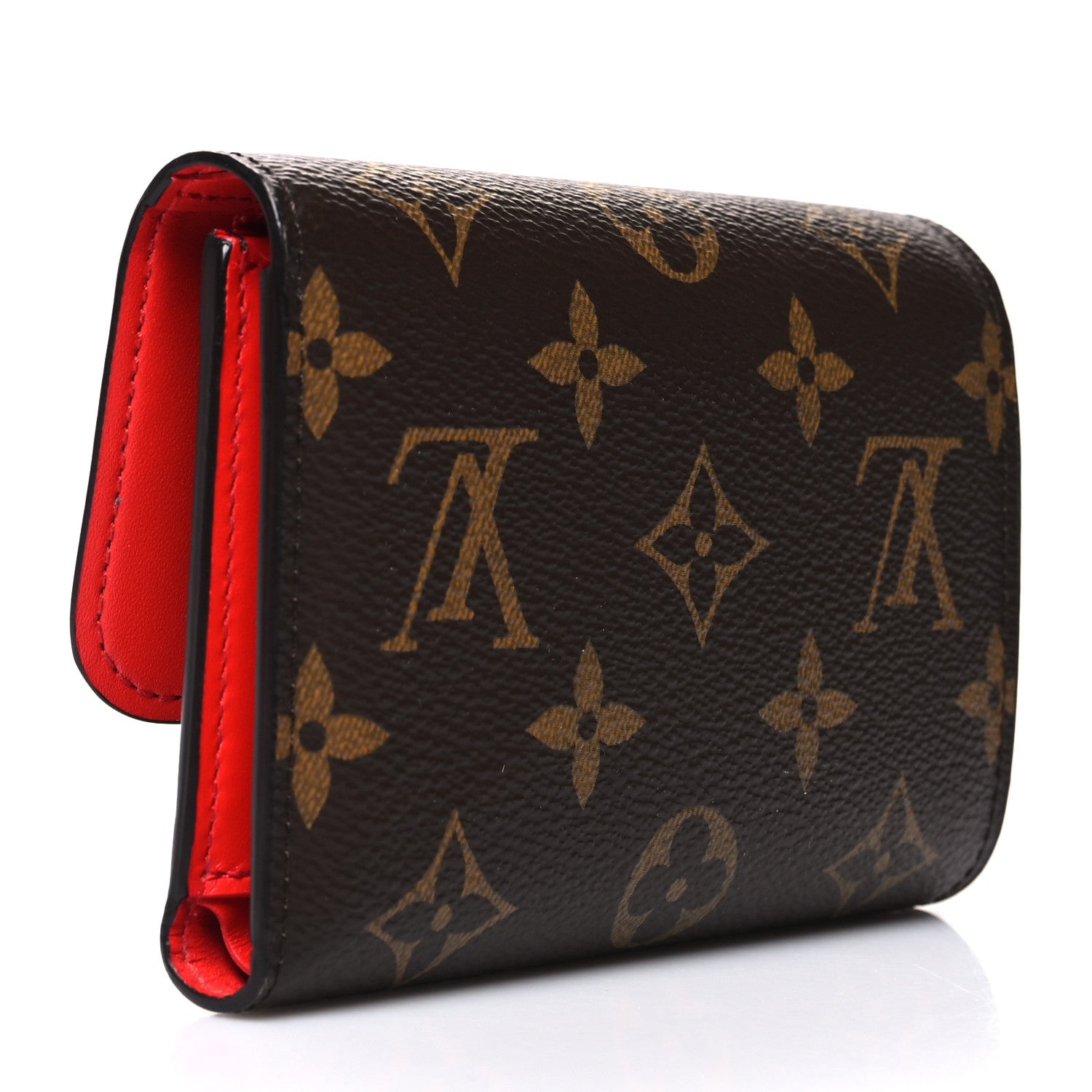 Louis Vuitton Monogram Flower Lock Compact Wallet Coquelicot 3 of 11