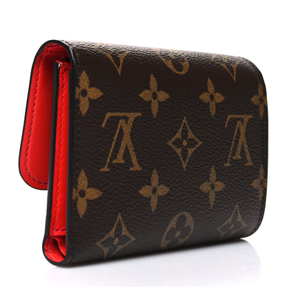Louis Vuitton Monogram Flower Lock Compact Wallet Coquelicot 3 of 11
