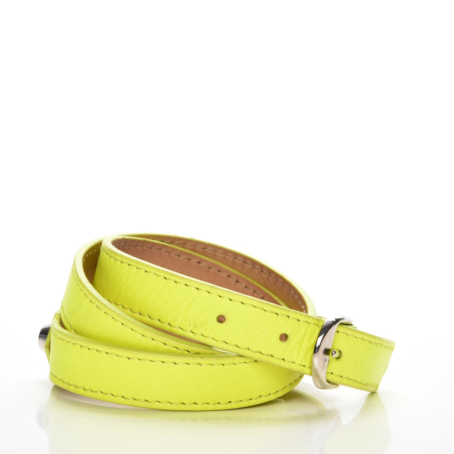 Balenciaga Agneau Arena Classic Hardware Triple Tour M Bracelet Jaune Fluo 3 of 6