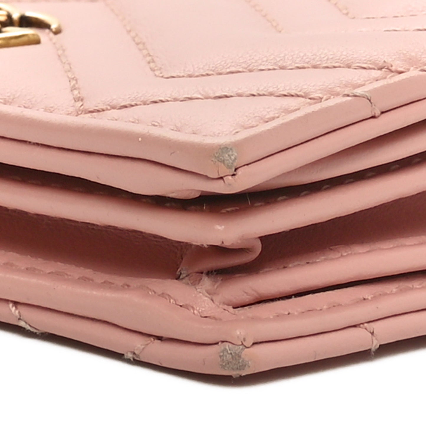 Calfskin Matelasse GG Marmont Card Case Wallet Perfect Pink