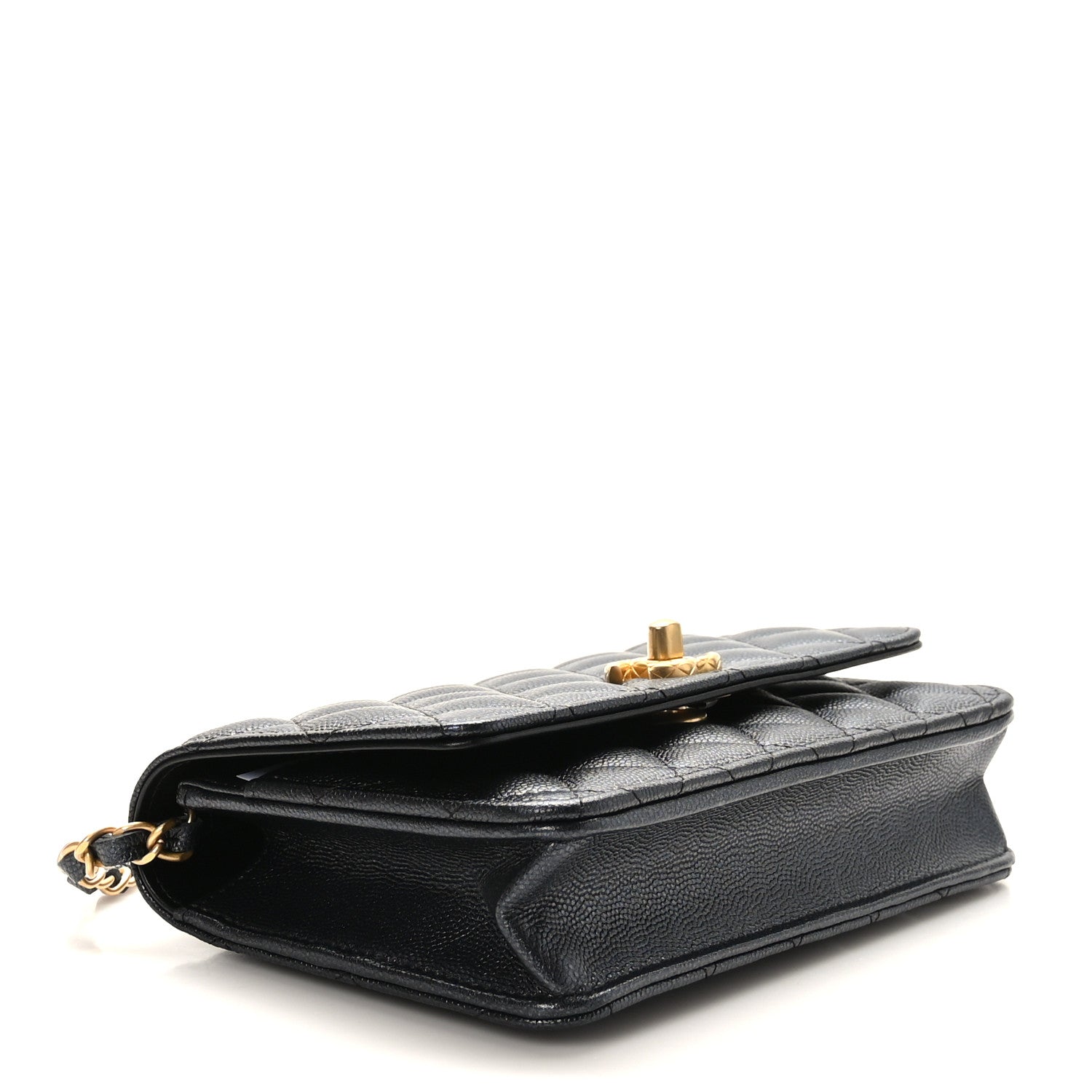 Chanel Pearly Caviar Quilted Fit For You Wallet On Chain WOC Black 4 of 9