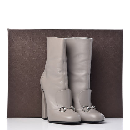 Gucci Calfskin Twiggy Horsebit Boot 39 Storm Grey 12 of 12