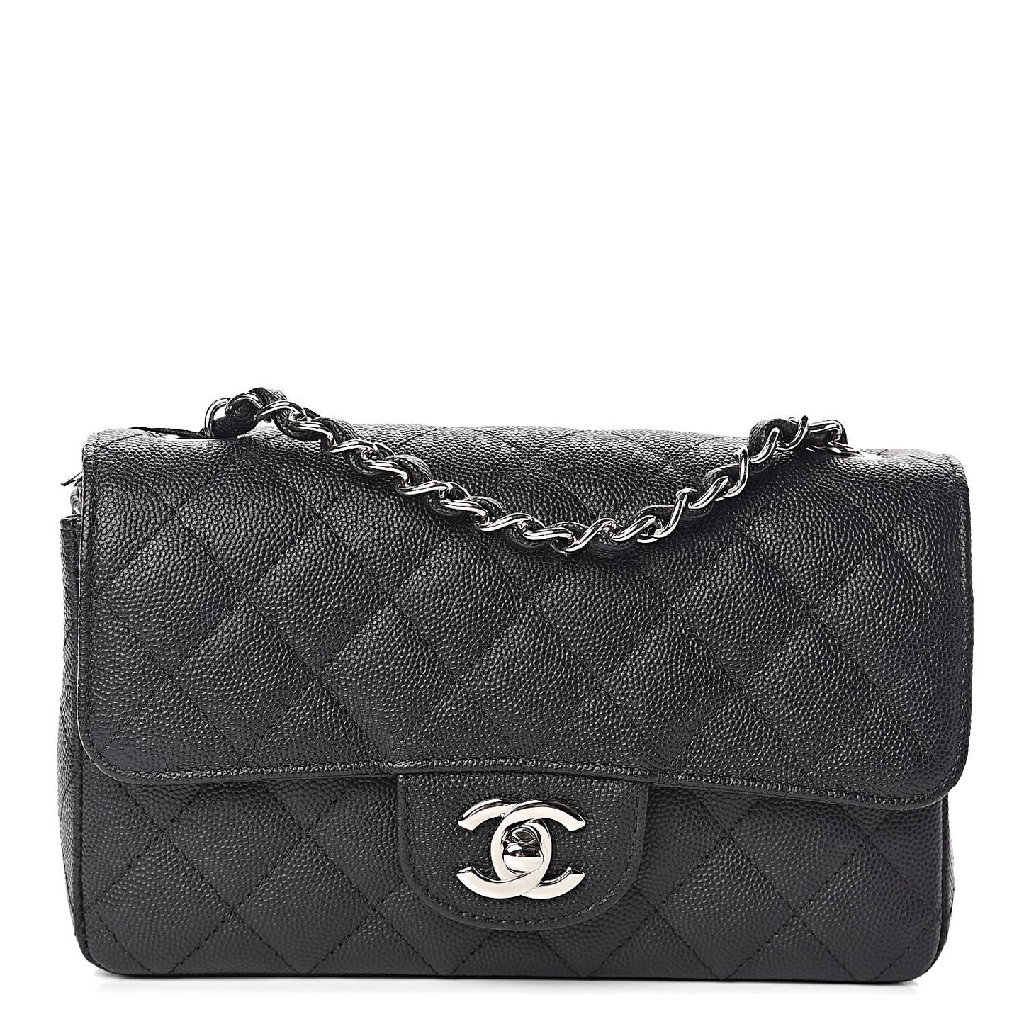 Caviar Quilted Mini Rectangular Flap Black