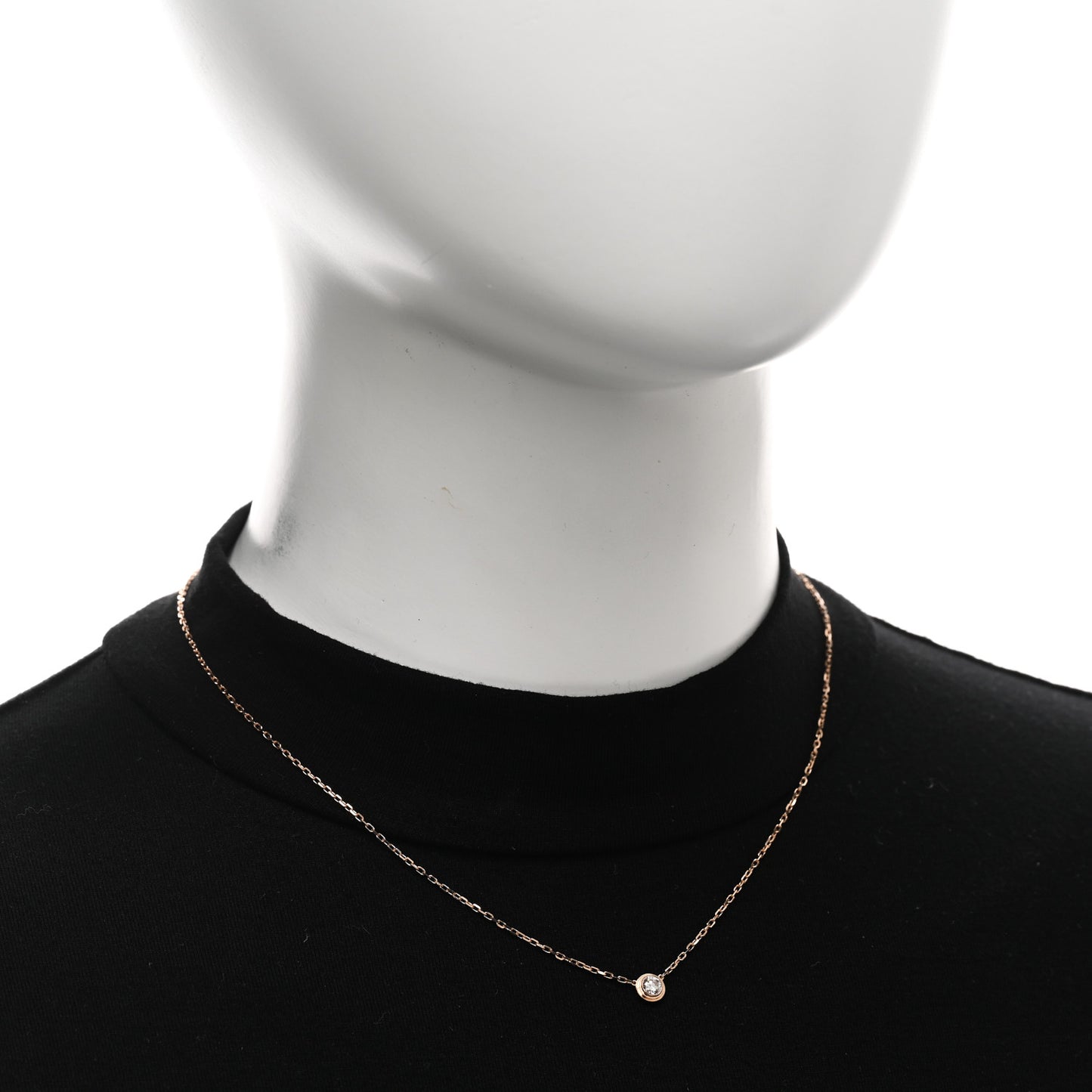 18K Pink Gold Diamond LM D'Amour Pendant Necklace