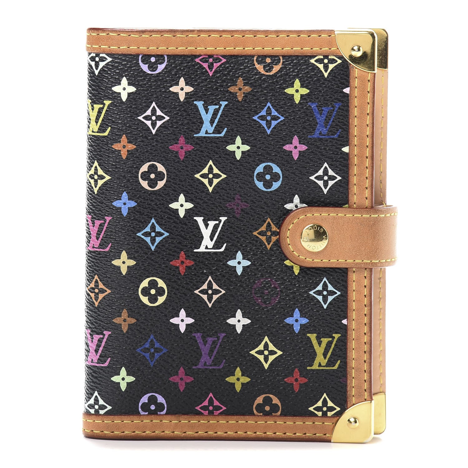 Louis Vuitton Monogram Multicolor Small Ring Agenda Cover Black 1 of 11