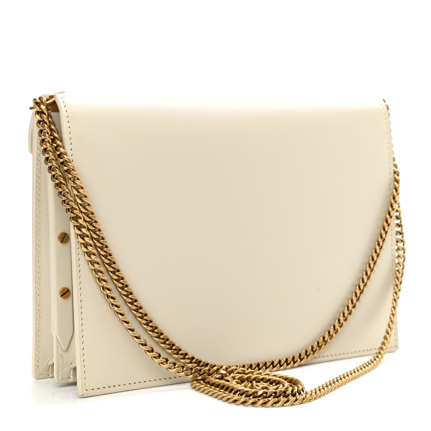 Saint Laurent Calfskin Monogram Cassandra Clasp Bag Porcellana 3 of 14